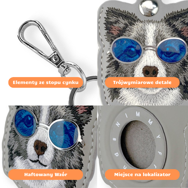 Dėklas locatorr Nimmy Glasses Cool and Cute Dog pilkos spalvos aprašymas - Prekės nuotrauka Dėklas locatorr Nimmy Glasses Cool and Cute Dog pilkos spalvos aprašymas - Prekės nuotrauka