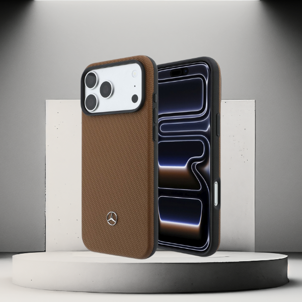 Dėklas Mercedes Grilis Pattern & Card Wallet Leather MagSafe, skirtas iPhone 18 Pro Max/17 Pro Max, kupranugario spalvos aprašymas - Prekės nuotrauka