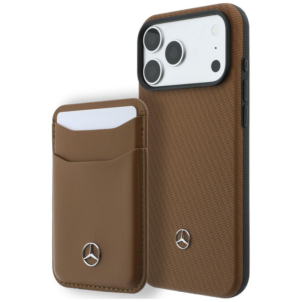 Dėklas Mercedes Grilis Pattern & Card Wallet Leather MagSafe, skirtas iPhone 18 Pro Max/17 Pro Max, kupranugario spalvos aprašymas - Prekės nuotrauka