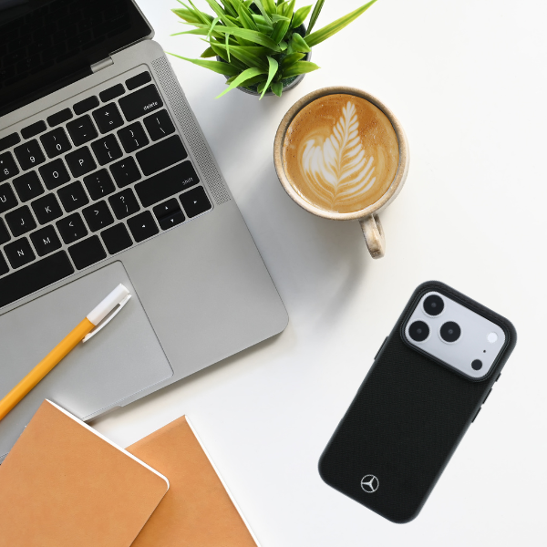 Dėklas Mercedes Grilis Pattern and Card Wallet Leather MagSafe, skirtas iPhone 18 Pro / 17 Pro, juodas aprašymas - Prekės nuotrauka