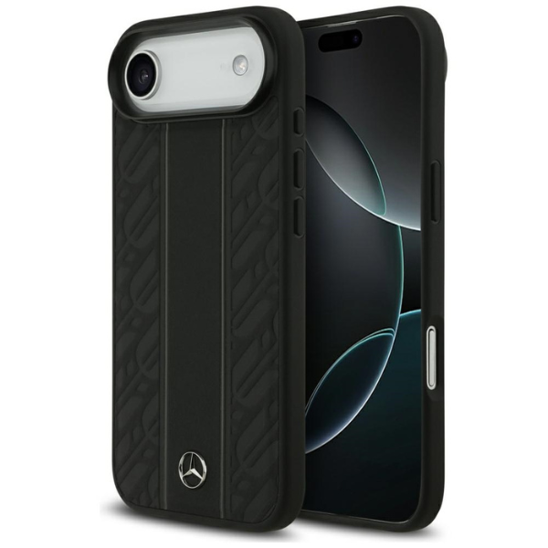 Dėklas Mercedes Leather Laurel Leaves Stripes MagSafe skirtas Apple iPhone 17 Air juodos spalvos aprašymas - Prekės nuotrauka Dėklas Mercedes Leather Laurel Leaves Stripes MagSafe skirtas Apple iPhone 17 Air juodos spalvos aprašymas - Prekės nuotrauka