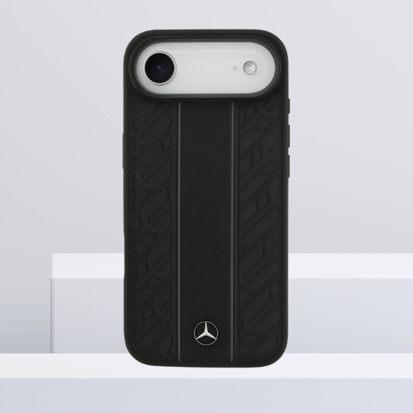 Dėklas Mercedes Leather Laurel Leaves Stripes MagSafe skirtas Apple iPhone 17 Air juodos spalvos aprašymas - Prekės nuotrauka Dėklas Mercedes Leather Laurel Leaves Stripes MagSafe skirtas Apple iPhone 17 Air juodos spalvos aprašymas - Prekės nuotrauka
