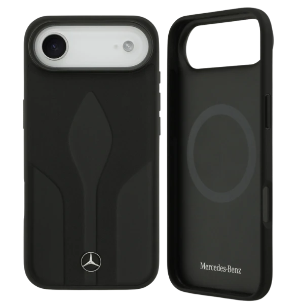 Dėklas Mercedes Leather The Move MagSafe skirtas Apple iPhone 17 Air juodos spalvos aprašymas - Prekės nuotrauka