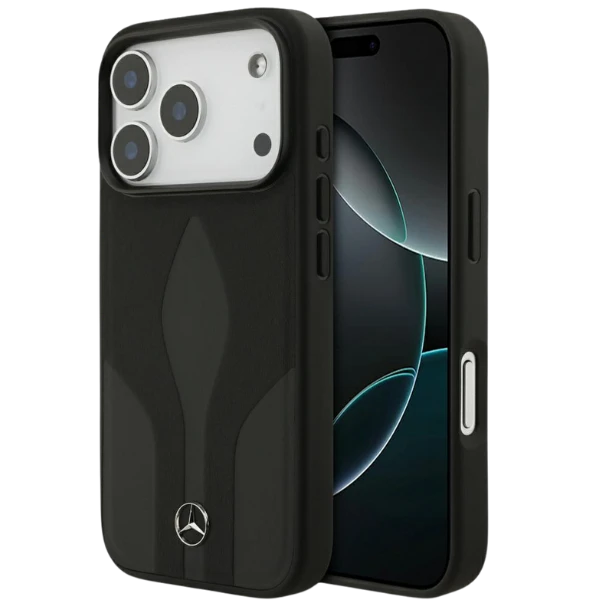 Dėklas Mercedes Leather The Move MagSafe skirtas Apple iPhone 17 Pro juodos spalvos aprašymas - Prekės nuotrauka Dėklas Mercedes Leather The Move MagSafe skirtas Apple iPhone 17 Pro juodos spalvos aprašymas - Prekės nuotrauka