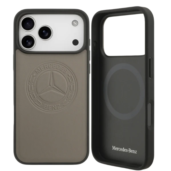 Dėklas Mercedes Leather Vintage Logo MagSafe skirtas Apple iPhone 17 Pro Max taupe aprašymas - Prekės nuotrauka Dėklas Mercedes Leather Vintage Logo MagSafe skirtas Apple iPhone 17 Pro Max taupe aprašymas - Prekės nuotrauka