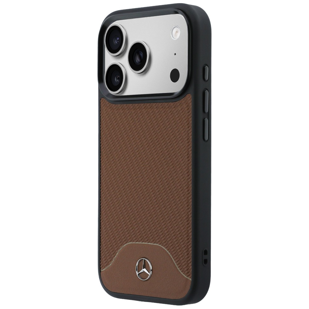 Dėklas Mercedes Leather Wood Effect and Curve MagSafe iPhone 17 Pro camel aprašymas - Prekės nuotrauka