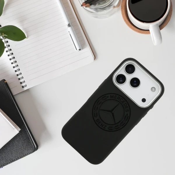 Dėklas Mercedes Silicone Vintage Logo MagSafe skirtas Apple iPhone 17 Pro dėklas aprašymas - Prekės nuotrauka