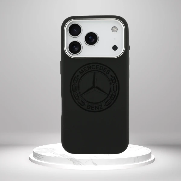 Dėklas Mercedes Silicone Vintage Logo MagSafe Apple iPhone 17 Pro juodos spalvos aprašymas - Prekės nuotrauka