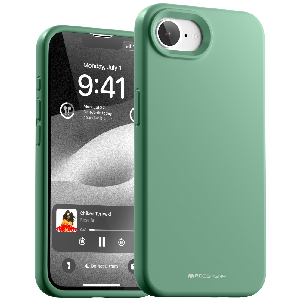 Dėklas Mercury Silicone Apple iPhone 16E / 17e žalias aprašymas - Prekės nuotrauka