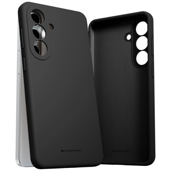 Dėklas Mercury Silicone for Samsung Galaxy S26+ juodos spalvos aprašymas - Prekės nuotrauka
