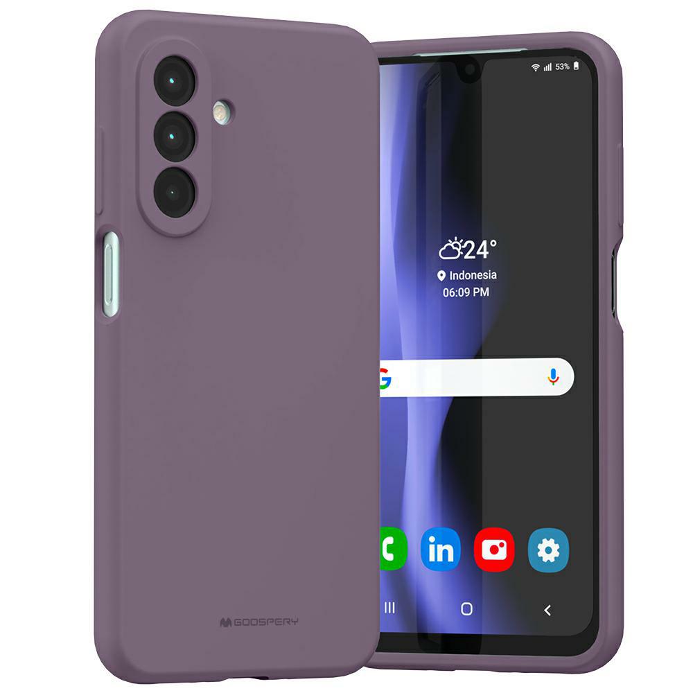 Dėklas Mercury Silicone Samsung Galaxy A26 violetinės spalvos aprašymas - Prekės nuotrauka