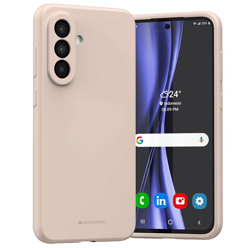 Dėklas Mercury Silicone Samsung Galaxy A36 rožinės spalvos sand aprašymas - Prekės nuotrauka