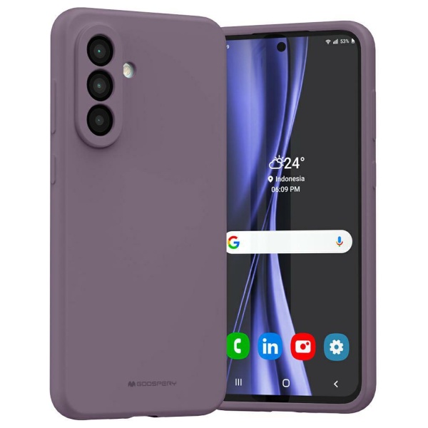 Dėklas Mercury Silicone Samsung Galaxy A56 violetinės spalvos aprašymas - Prekės nuotrauka
