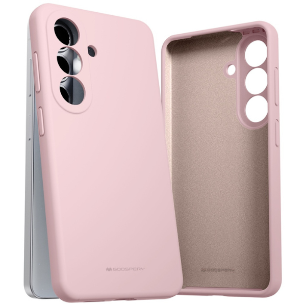 Dėklas Mercury Silicone Samsung Galaxy S26 rožinės spalvos sand aprašymas - Prekės nuotrauka