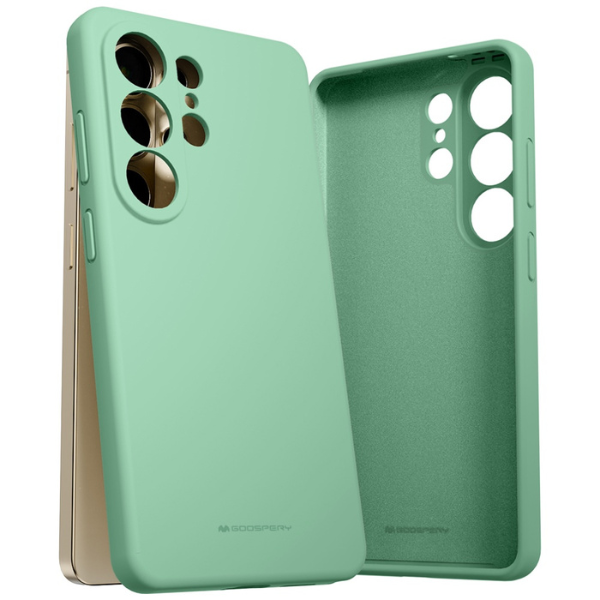 Dėklas Mercury Silicone, skirtas Samsung Galaxy S26 Ultra, žalias aprašymas - Prekės nuotrauka