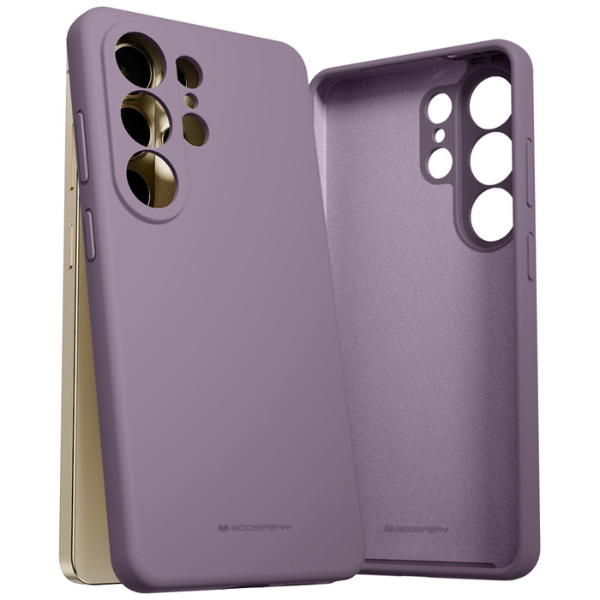 Dėklas Mercury Silicone, skirtas Samsung Galaxy S26 Ultra, violetinės spalvos aprašymas - Prekės nuotrauka