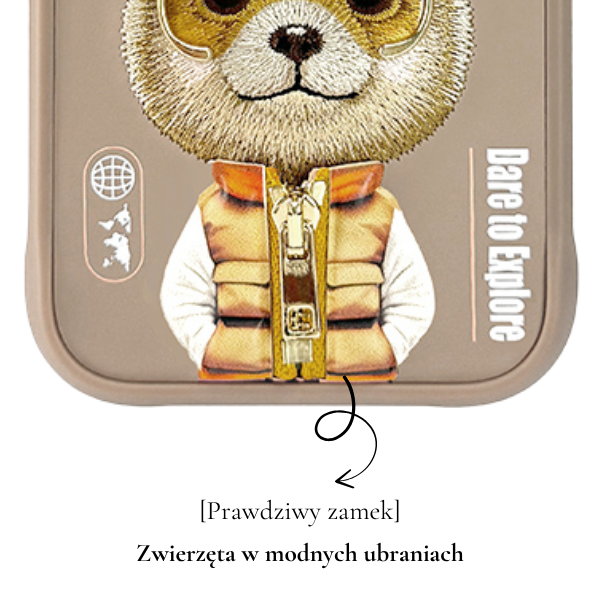 Dėklas Nimmy Cool&Cute 2.0 Bear Case for iPhone 17 - rusvai gelsvas aprašymas - Prekės nuotrauka