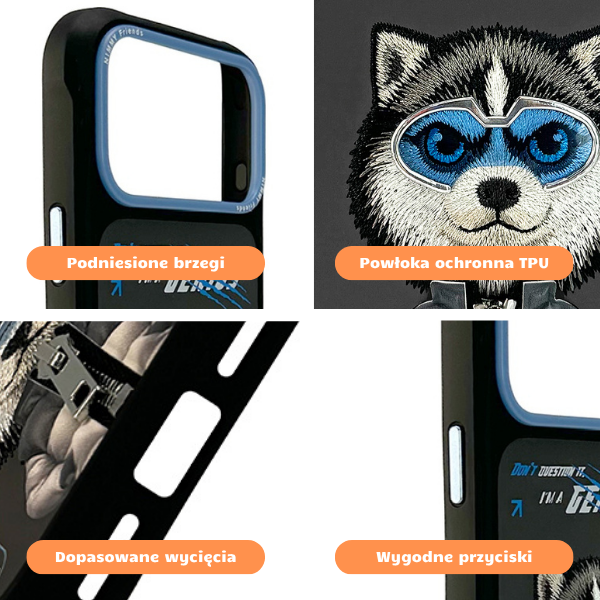 „Nimmy Cool&Cute 2.0“ vilko formos dėklas, skirtas „iPhone 17 Pro Max“ - Juodas aprašymas - Prekės nuotrauka „Nimmy Cool&Cute 2.0“ vilko formos dėklas, skirtas „iPhone 17 Pro Max“ - Juodas aprašymas - Prekės nuotrauka