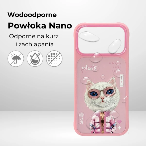 „Nimmy Cool&Cute 2.0“ katės dėklas, skirtas „iPhone 17 Pro Max“ - Rožinė aprašymas - Prekės nuotrauka