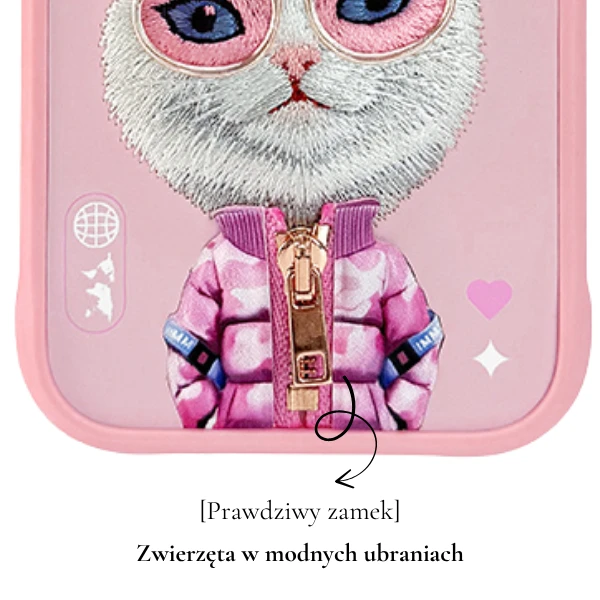 „Nimmy Cool&Cute 2.0“ katės dėklas, skirtas „iPhone 17 Pro Max“ - Rožinė aprašymas - Prekės nuotrauka
