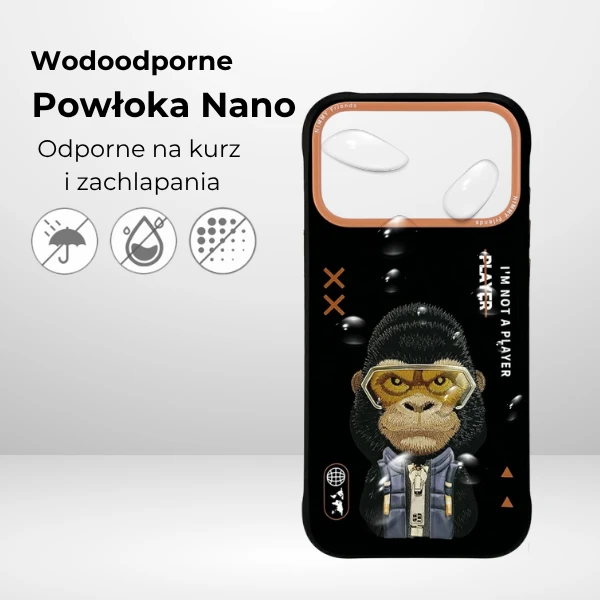 „Nimmy Cool&Cute 2.0 Gorilla“ dėklas, skirtas „iPhone 17 Pro Max“ - Juodas aprašymas - Prekės nuotrauka
