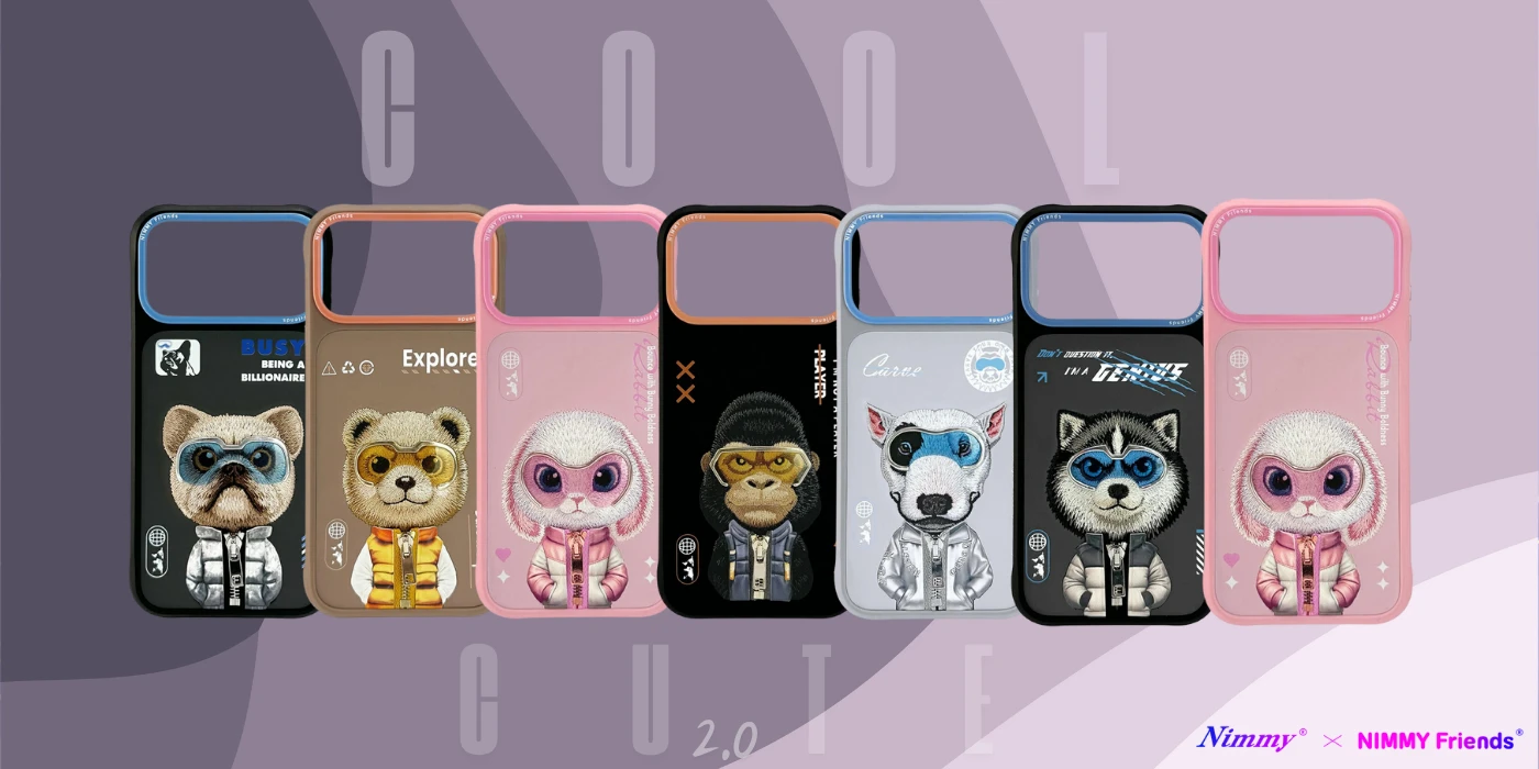 „Nimmy Cool&Cute 2.0“ triušio dėklas, skirtas „iPhone 17 Pro Max“ – rožinis aprašymas - Prekės nuotrauka