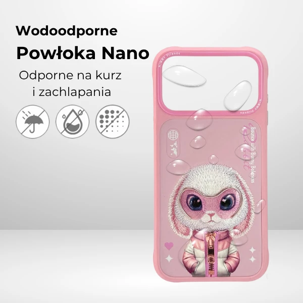 „Nimmy Cool&Cute 2.0“ triušio dėklas, skirtas „iPhone 17 Pro Max“ – rožinis aprašymas - Prekės nuotrauka