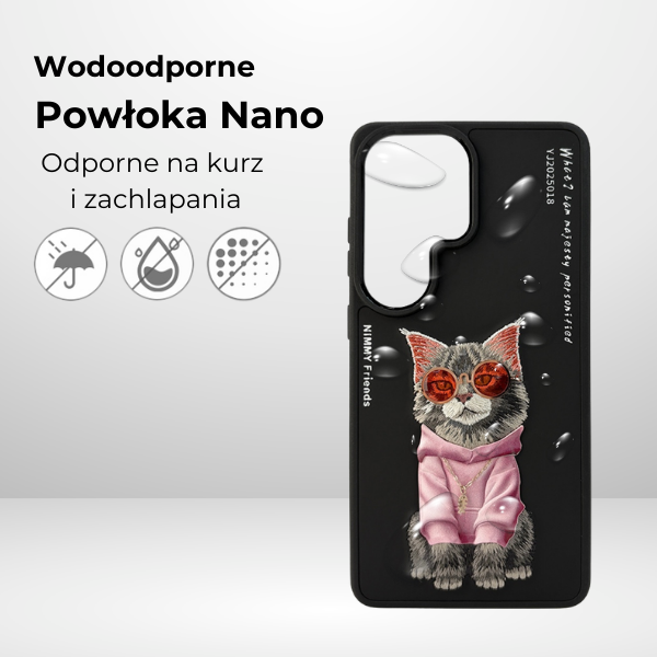 Dėklas Nimmy Glasses Cool Cat, skirtas Samsung Galaxy S26 Ultra, juodas aprašymas - Prekės nuotrauka