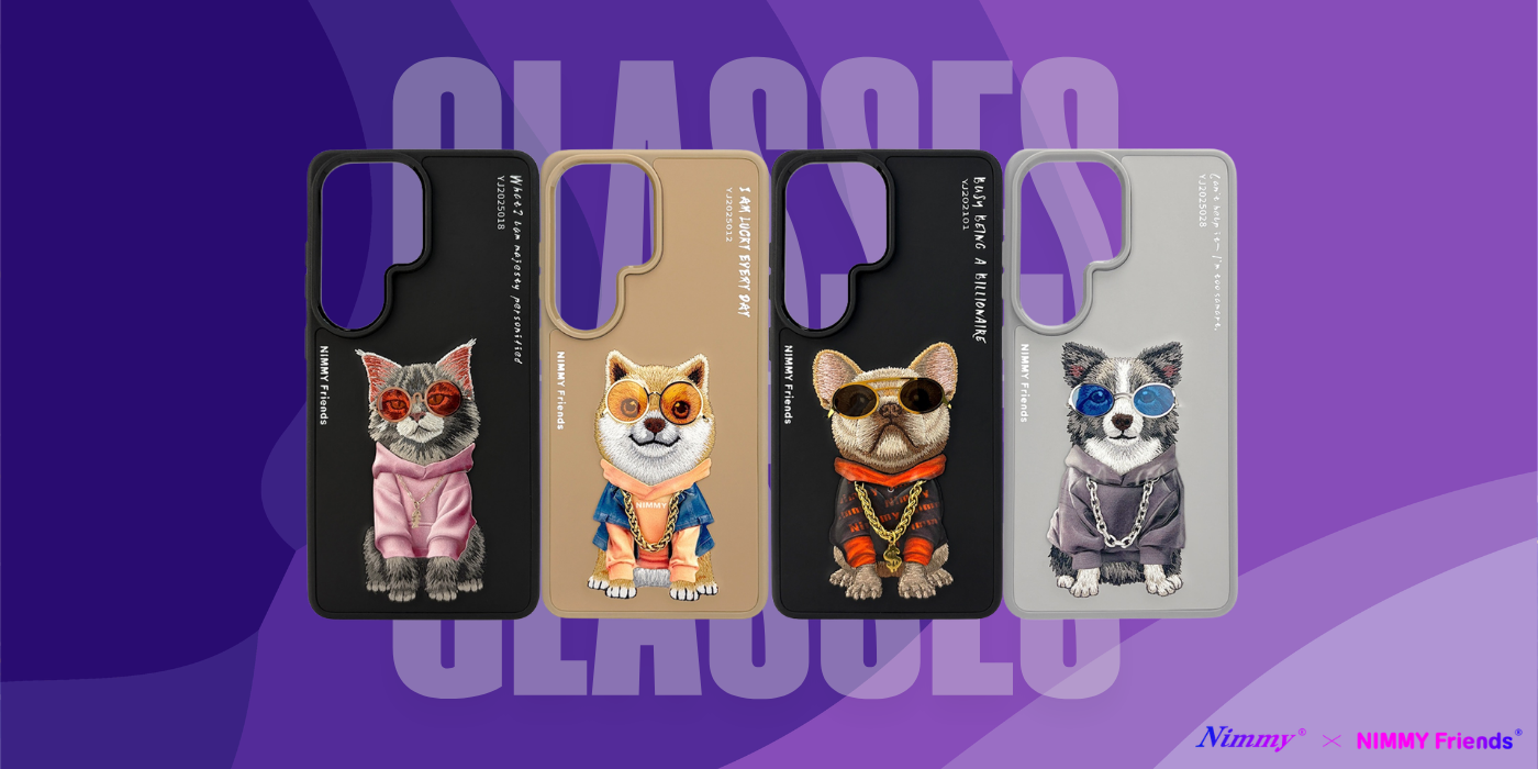 Dėklas Nimmy Glasses Cool Cat, skirtas Samsung Galaxy S26 Ultra, juodas aprašymas - Prekės nuotrauka