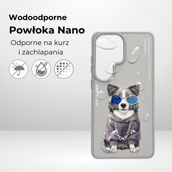 Dėklas Nimmy Glasses Cool Dog for Samsung Galaxy S26 Ultra pilkas aprašymas - Prekės nuotrauka