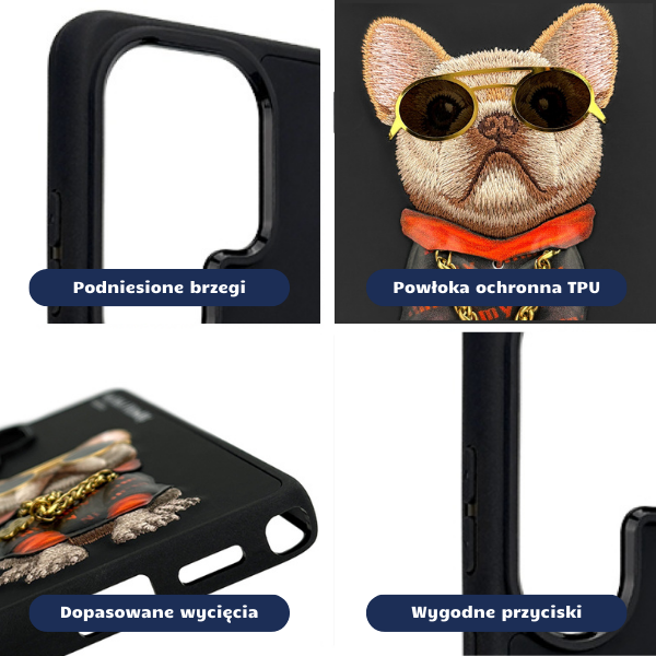 Dėklas Nimmy Glasses Cool Dog, skirtas Samsung Galaxy S26 Ultra, juodas aprašymas - Prekės nuotrauka