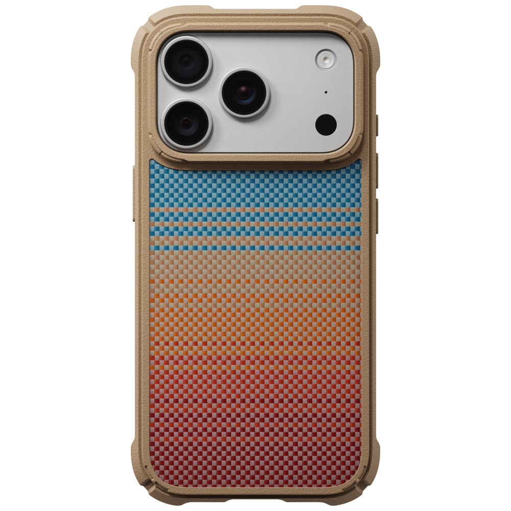 Dėklas PITAKA Cairn Case California Dream 01, skirtas iPhone 18 Pro / 17 Pro, saulėlydžio spalvos aprašymas - Prekės nuotrauka