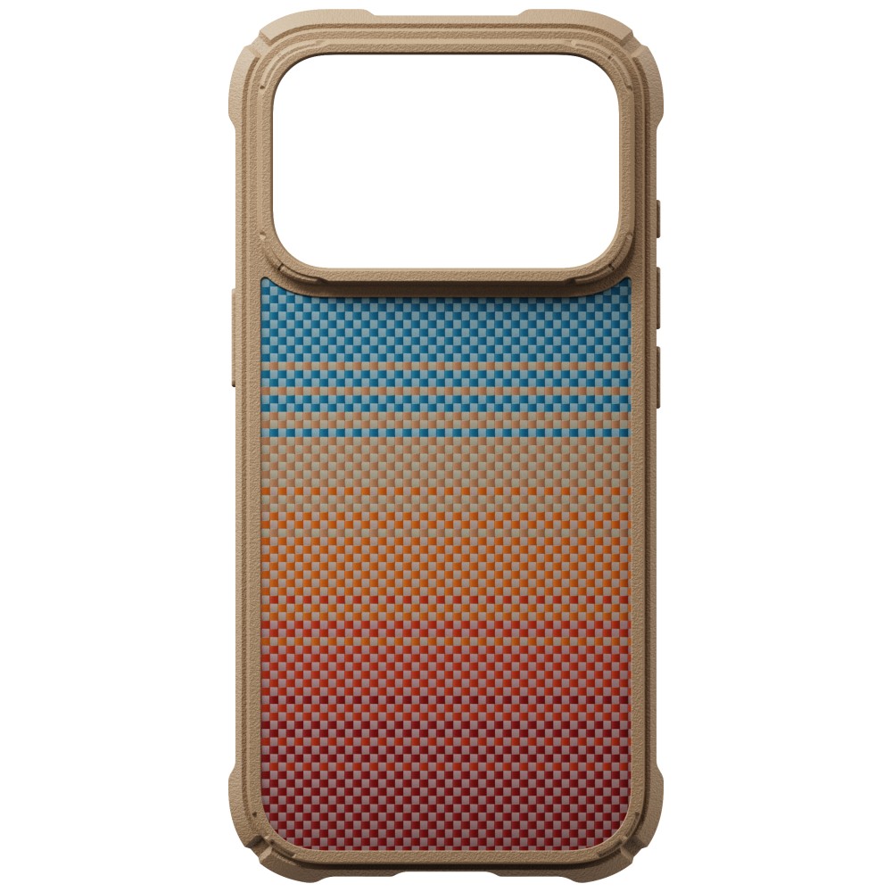 Dėklas PITAKA Cairn Case California Dream 01, skirtas iPhone 18 Pro / 17 Pro, saulėlydžio spalvos aprašymas - Prekės nuotrauka
