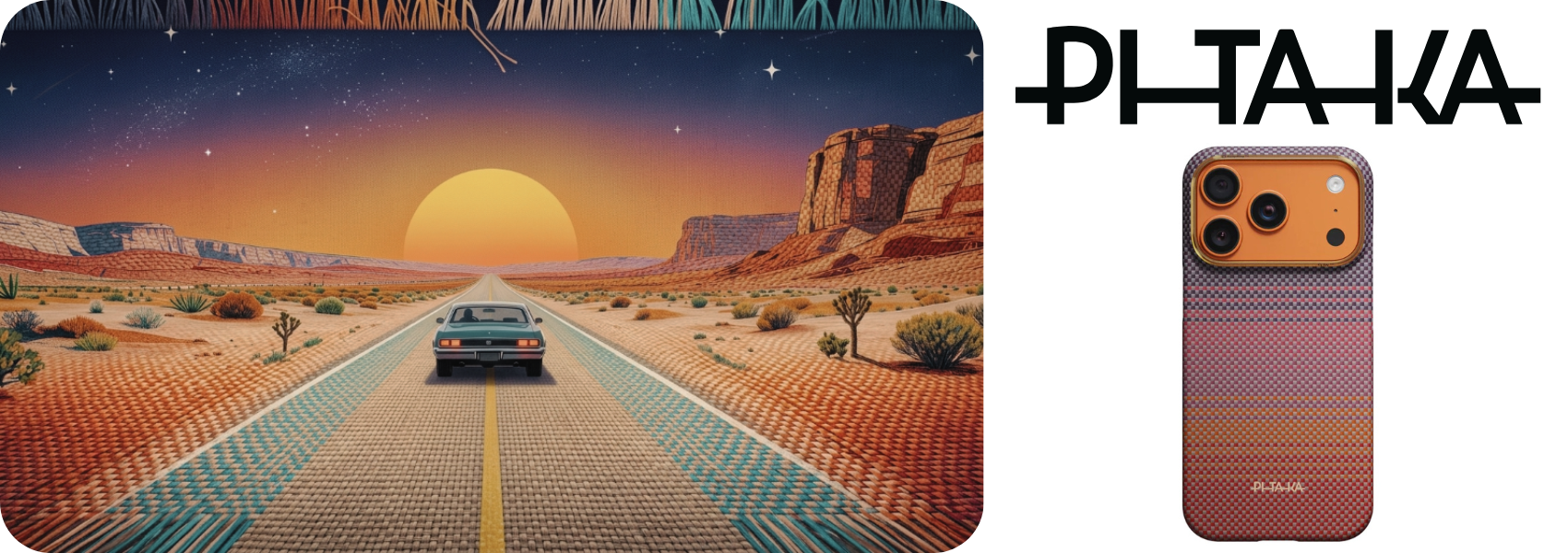 Dėklas PITAKA Edge dėklas California Dream 02 skirtas Apple iPhone 17 Pro sunset aprašymas - Prekės nuotrauka