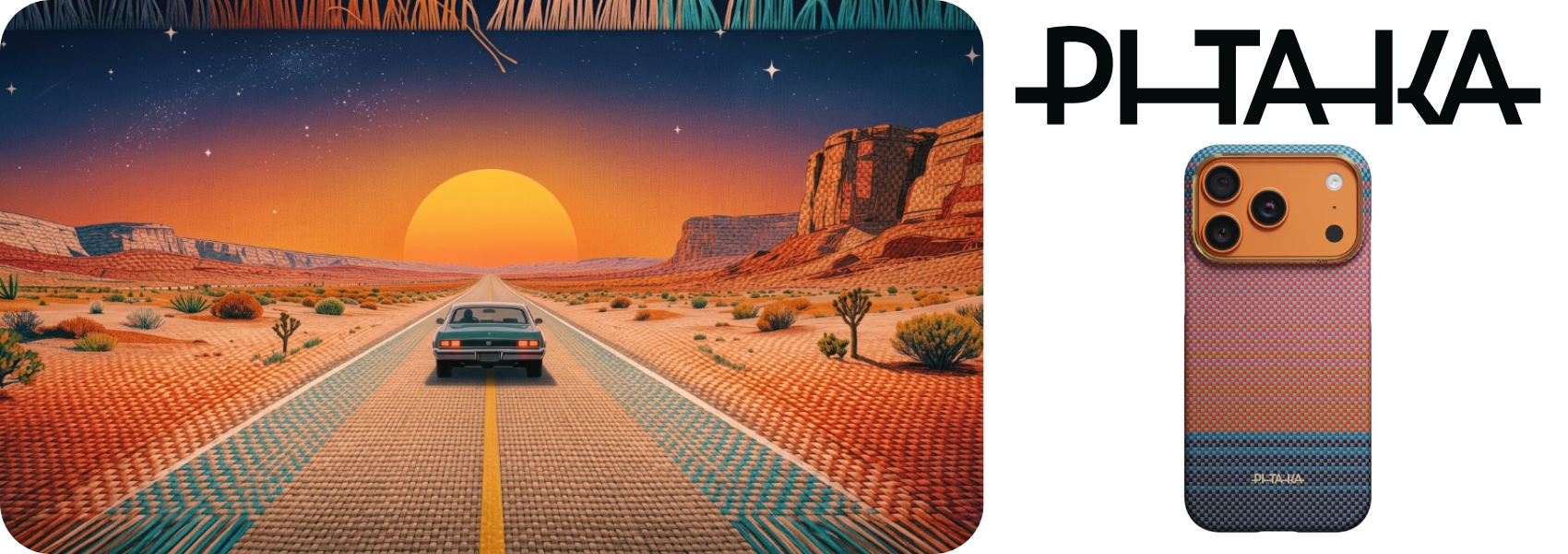 Dėklas PITAKA Edge dėklas California Dream 04 skirtas Apple iPhone 17 Pro sunset aprašymas - Prekės nuotrauka Dėklas PITAKA Edge dėklas California Dream 04 skirtas Apple iPhone 17 Pro sunset aprašymas - Prekės nuotrauka