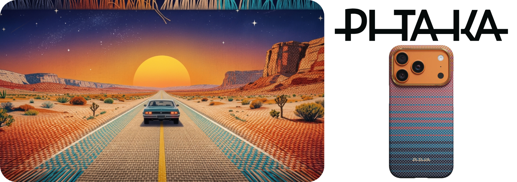 Dėklas PITAKA Edge dėklas California Dream 05 skirtas Apple iPhone 17 Pro sunset aprašymas - Prekės nuotrauka