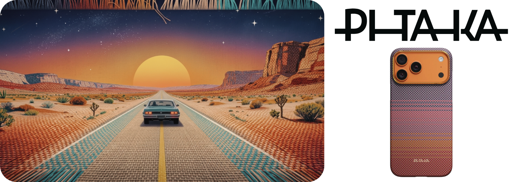 Dėklas PITAKA Edge dėklas California Dream 02 skirtas Apple iPhone 17 Pro Max sunset aprašymas - Prekės nuotrauka