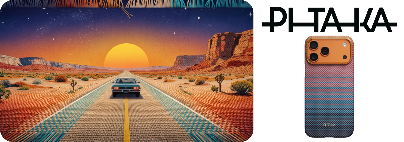 Dėklas PITAKA Edge dėklas California Dream 05 skirtas Apple iPhone 17 Pro Max sunset aprašymas - Prekės nuotrauka