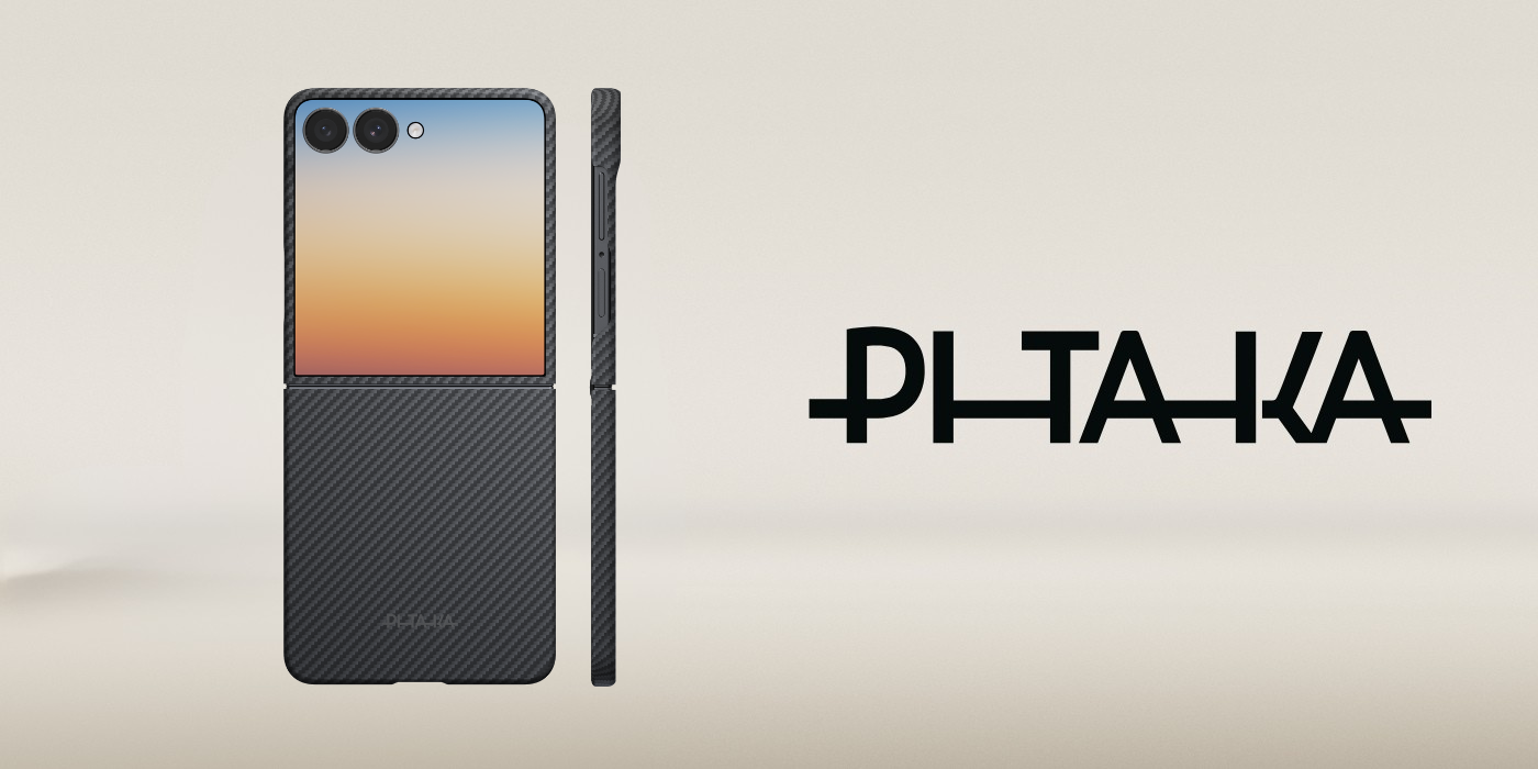 Dėklas PITAKA Edge Dėklas for Samsung Galaxy Z Flip8 juodos spalvos-pilkas aprašymas - Prekės nuotrauka