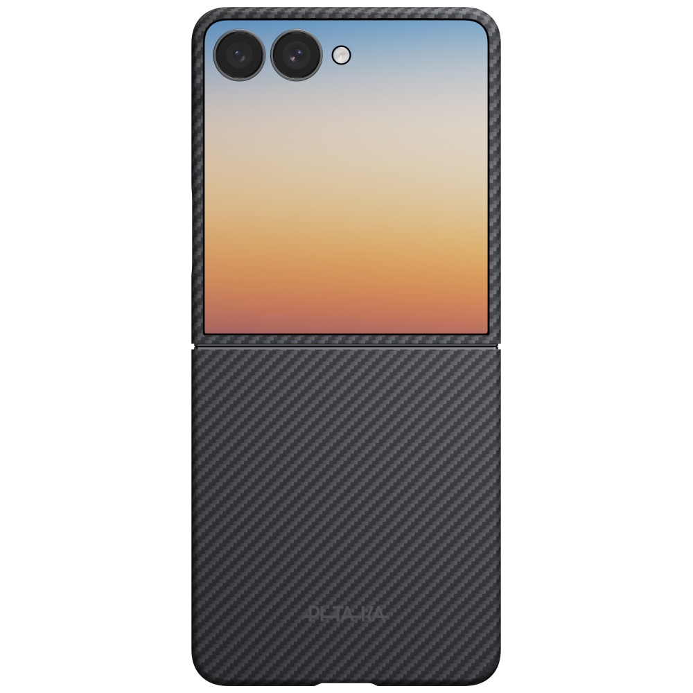Dėklas PITAKA Edge Dėklas for Samsung Galaxy Z Flip8 juodos spalvos-pilkas aprašymas - Prekės nuotrauka