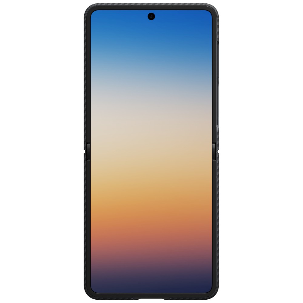 Dėklas PITAKA Edge Dėklas for Samsung Galaxy Z Flip8 juodos spalvos-pilkas aprašymas - Prekės nuotrauka
