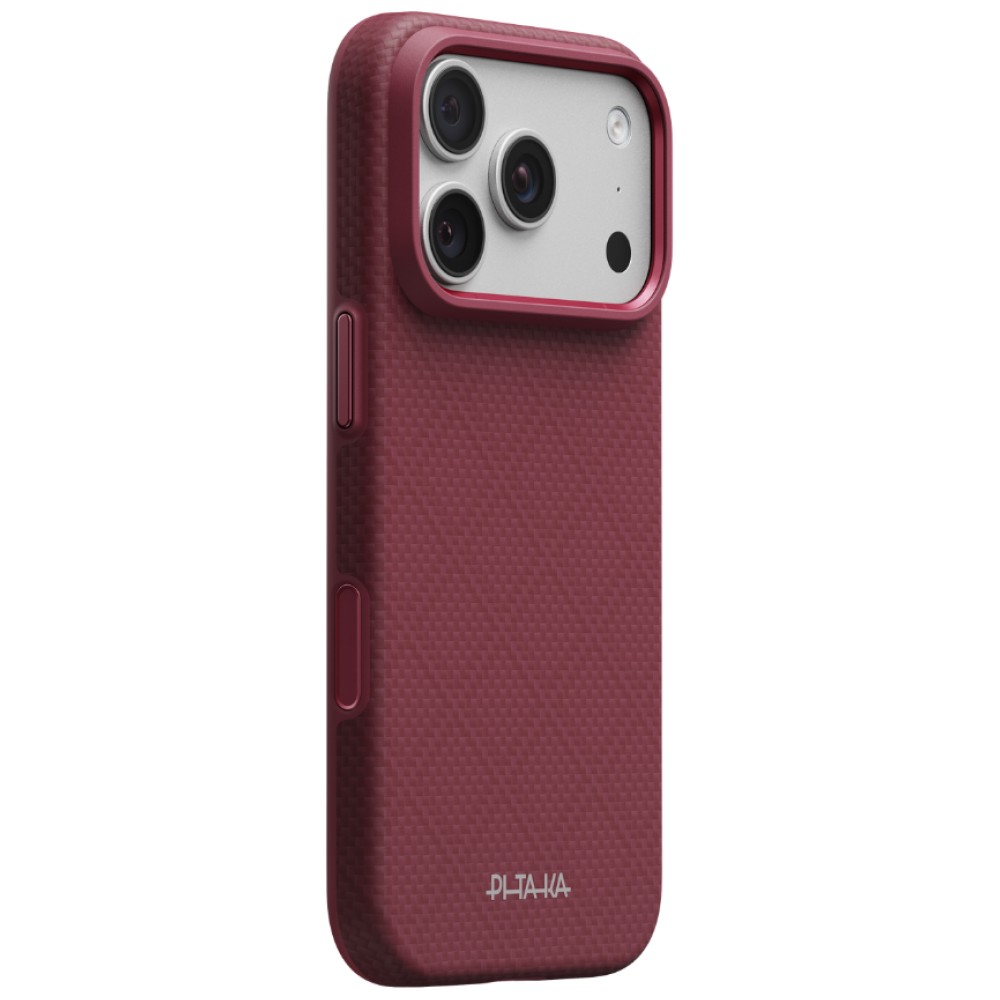 Dėklas PITAKA Summa Case, skirtas iPhone 18 Pro / 17 Pro, bordo spalvos aprašymas - Prekės nuotrauka