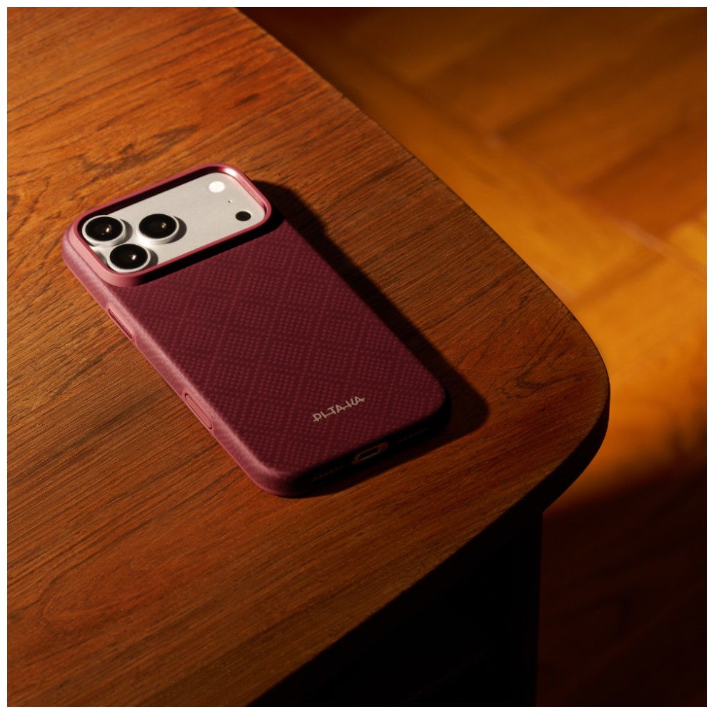 Dėklas PITAKA Summa Case, skirtas iPhone 18 Pro / 17 Pro, bordo spalvos aprašymas - Prekės nuotrauka