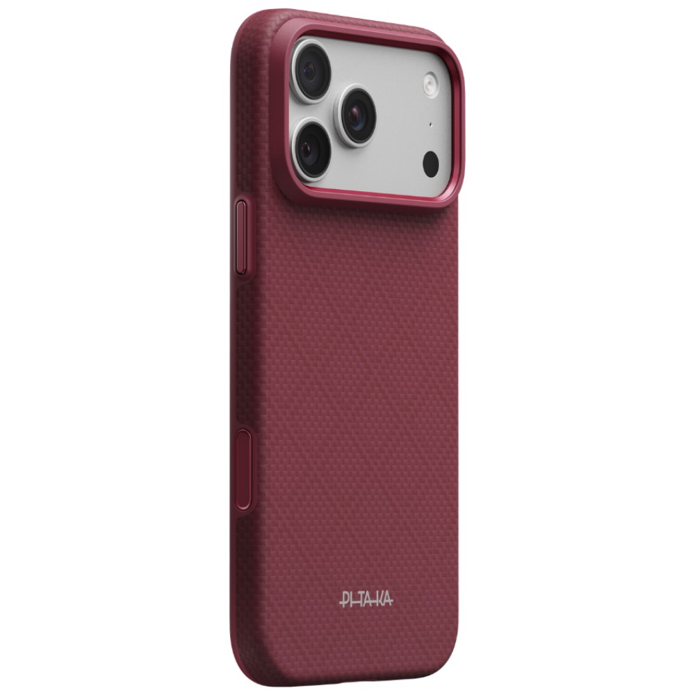 Dėklas PITAKA Summa Case, skirtas iPhone 18 Pro Max / 17 Pro Max, bordo spalvos aprašymas - Prekės nuotrauka