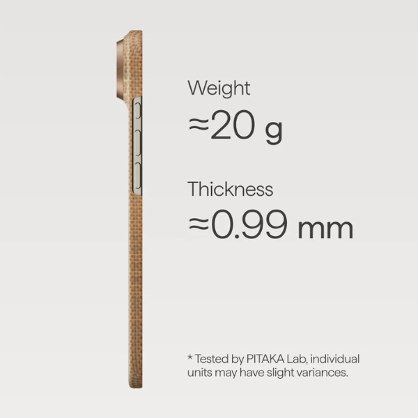 Dėklas PITAKA Ultra-Slim MagSafe, skirtas iPhone Air, golden glint aprašymas - Prekės nuotrauka