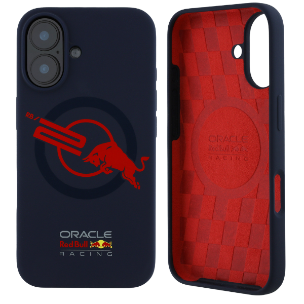 Red Bull Raudona Bull Dėklas Raudona Bull HC Silicone ORBR20 Logo Raudona Lining to Apple iPhone 16 MagSafe navy mėlynas aprašymas - Prekės nuotrauka