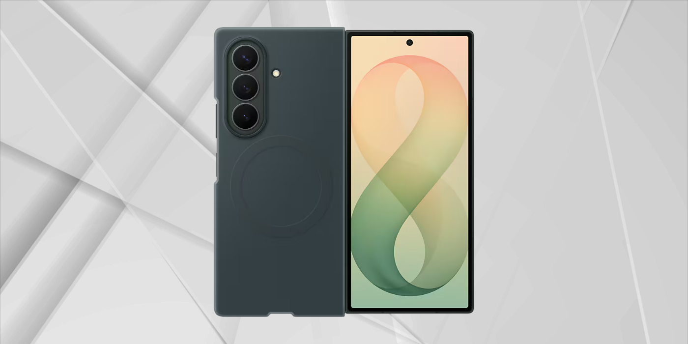 Dėklas EF976CGE Silicone Magnet Samsung Galaxy Fold 8 Ultra, Žalias aprašymas - Prekės nuotrauka