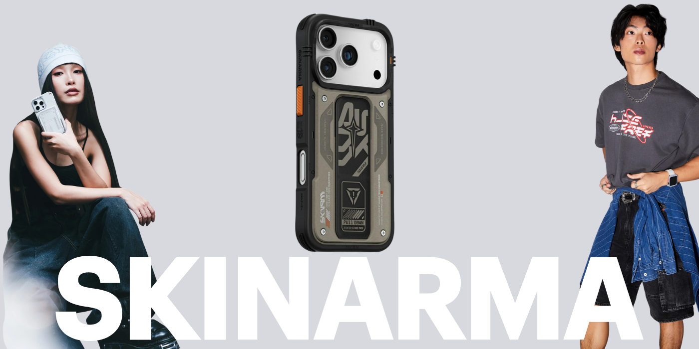Dėklas Skinarma Aegis iPhone 17 Pro su magnetiniu įkrovimu ir laikikliu-stovu, pilkas aprašymas - Prekės nuotrauka