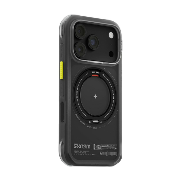 Dėklas Skinarma Atlas MagSafe + besisukantis stovas, skirtas iPhone 18 Pro / 17 Pro, juodas aprašymas - Prekės nuotrauka