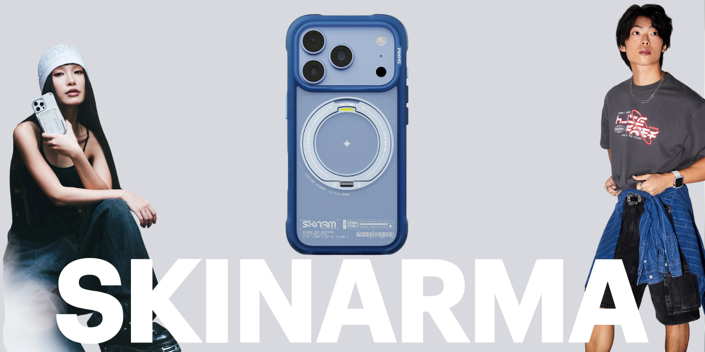Dėklas Skinarma Atlas MagSafe + besisukantis stovas, skirtas iPhone 18 Pro / 17 Pro, mėlynas aprašymas - Prekės nuotrauka